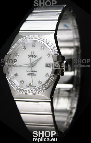 Omega Constellation Mens Swiss Automatic Watch in Steel Casing -- 1:1 Mirror Replica 