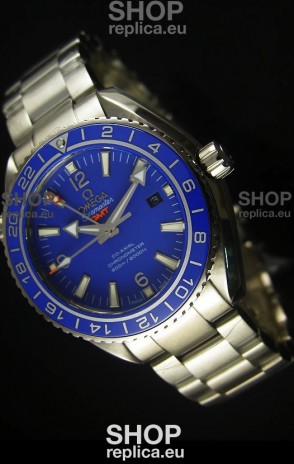 Omega Planet Ocean GMT Blue Swiss Replica Watch - 1:1 Ultimate Mirror Edition