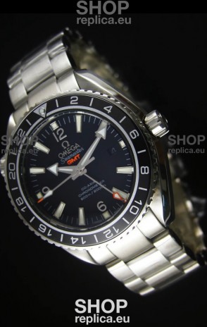 Omega Planet Ocean GMT Black Swiss Replica Watch - 1:1 Ultimate Mirror Edition