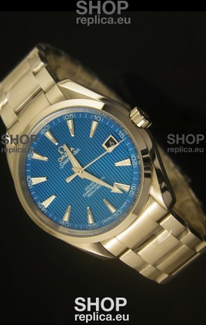 Omega Seamaster Aqua Terra Co-Axial Swiss Watch Blue Dial