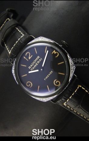 Panerai Radiomir PAM604 3 Days DLC Coated Swiss Watch with Unitas Movement