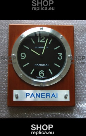 Panerai PAM255 Teak Wood Wall Clock White Dial - 1:1 Mirror Replica