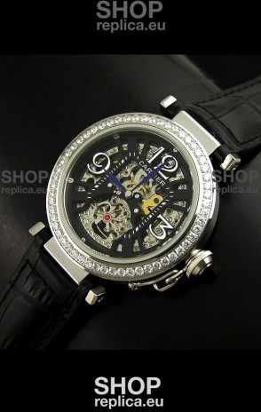 Cartier Ronde De Ladies Replica Watch in Decorated Skeleton Dial