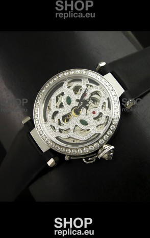 Cartier Pasha Ladies Replica Watch in Skelton Diamond Dial