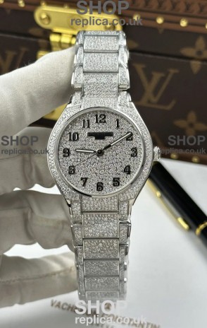Patek Philippe Twenty-4 Diamonds Paved Stainless Steel Super Clone Watch 