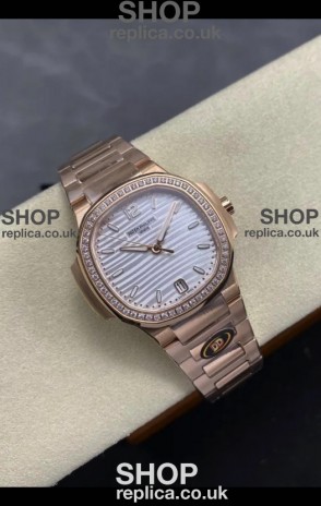 Patek Philippe Nautilus 7118 35MM Rose Gold Steel Dial Super Clone Watch 