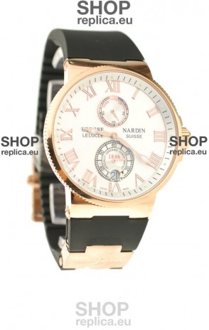 Ulysse Nardin Maxi Marine Chronometer Japanese Replica Rose Gold Watch