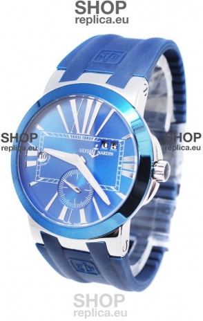 Ulysse Nardin Executive Dual Time Japanese Replica Blue Watch