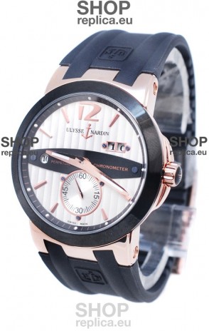 Ulysse Nardin Executive Dual Time Japanese Replica Rose Gold Watch