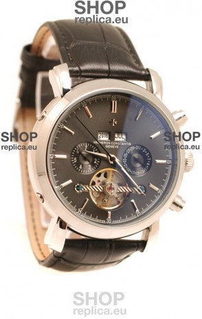 Vacheron Constantin Malte Tourbillon Japanese Replica Watch in Black Dial