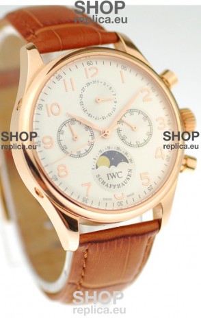 IWC Portuguese Perpetual Calander Swiss Rose Gold Watch