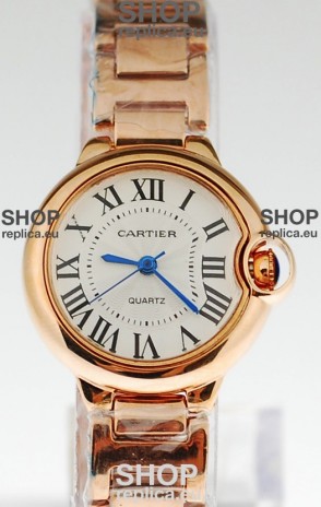 Ballon Bleu De Cartier Japanese Ladies Replica Pink Gold Watch