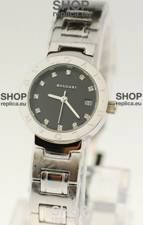 Bvlgari Quartz Japanese Steel Watch in Diamond Markers
