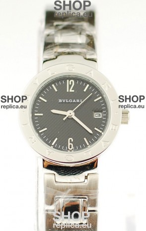 Bvlgari Quartz Japanese Steel Watch in Black Dial