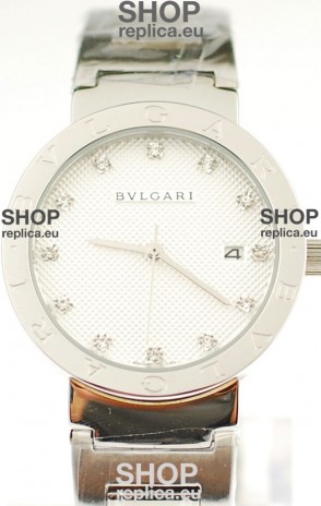 Bvlgari Quartz Japanese Steel Watch in Diamond Markers