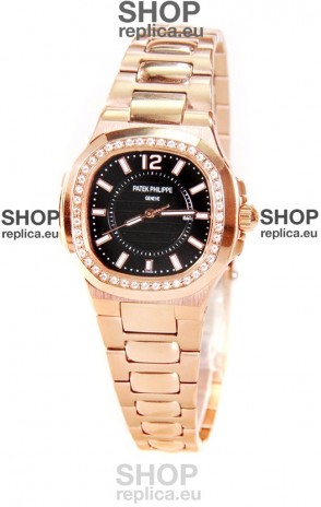 Patek Philippe Nautilus Ladies Replica Pink Gold Watch