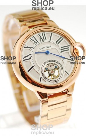 Ballon Bleu De Cartier flying Tourbillon Japanese Replica Gold Watch