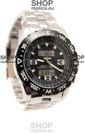 Breitling Chronograph Chronometre Replica Steel Watch in Ceramic Bezel