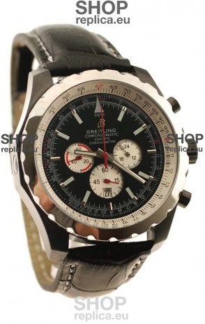 Breitling Chrono-Matic Chronometre Japanese Replica Watch in Black Strap