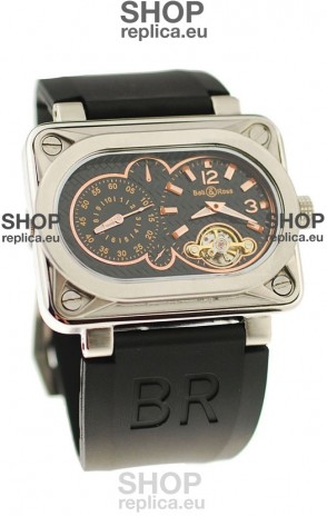 Bell and Ross BR Minuteur Tourbillon PVD Japanese Watch in Rose Gold Markers