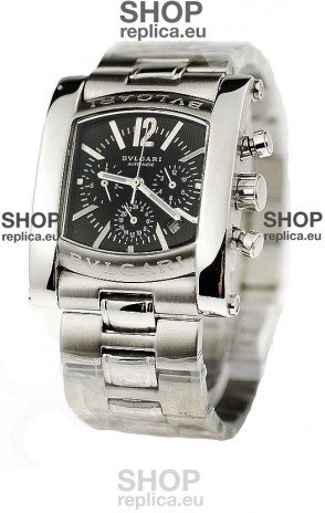 Bvlgari Assioma Chrongraph Japanese Replica Watch in Black Dial