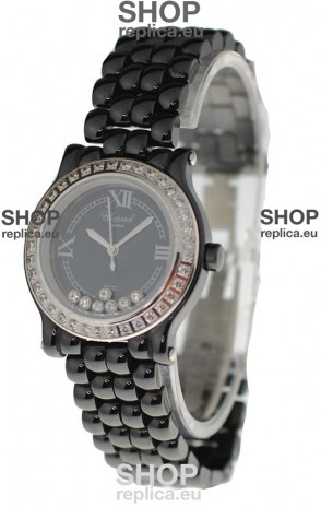 Chopard Happy Sport Ladies Japanese Black Ceramic Watch