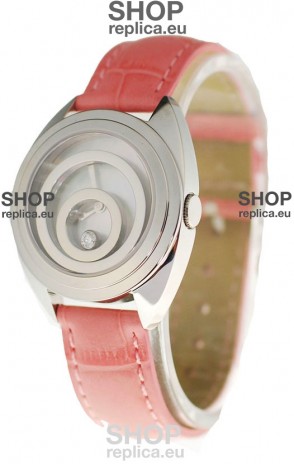 Chopard Happy Spirit Ladies Japanese Replica Watch in Pink Strap