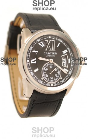 Calibre de Cartier Japanese Replica Watch in Black Dial