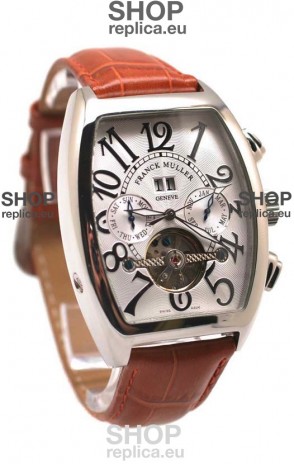 Franck Muller Conquistador Tourbillon Japanese Watch in Brown Strap