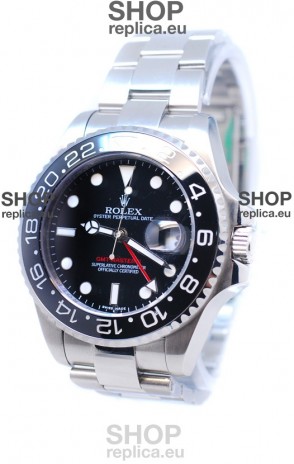 Rolex GMT Masters II 2011 Edition Swiss Replica Watch in Black Cerarmic Bezel