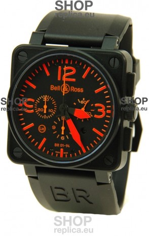 Bell and Ross BR01-94 Edition Swiss Replica Automatic Watch in Orange Markers