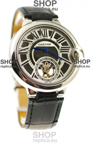 Ballon Bleu De Cartier flying Tourbillon Japanese Replica Steel Watch 