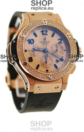 Hublot Big Bang Swiss Replica Watch in Beige Dial Diamonds Bezel