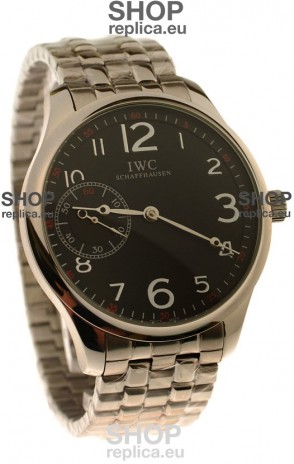 IWC Portugese Automatic Japanese Replica Watch in Black Dial
