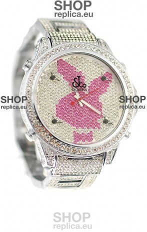 Jacob & Co Diamond Japanese Replica Watch in Pink/White Dial