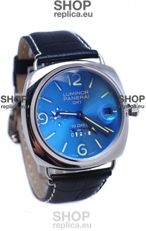 Panerai Luminor GMT 10 Days Swiss Replica Watch in Blue Dial
