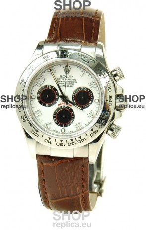 Rolex Daytona Cosmograph Swiss Replica Watch in White Dial