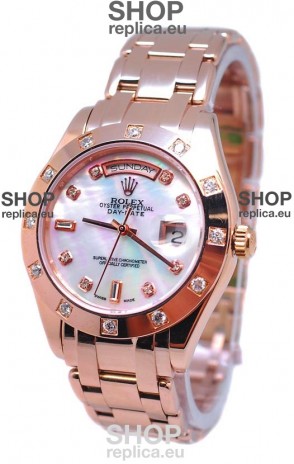 Rolex Day Date White Mother of Pearl Swiss Replica Watch