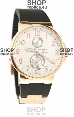 Ulysse Nardin Maxi Marine Chronometer Japanese Replica Rose Gold Watch