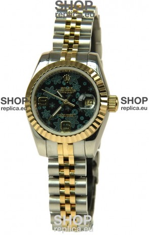 Rolex Datejust Floral Motif Ladies Swiss Replica Watch