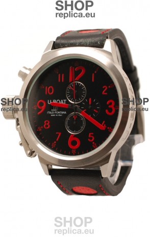 U-Boat Flightdeck Japanese Replica Watch in Black Dial