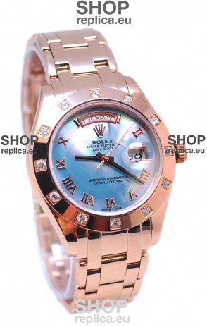 Rolex Day Date Blue Mother of Pearl Japanese Replica Watch