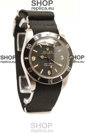 Rolex Submariner Swiss Watch Black Nylon Strap Watch