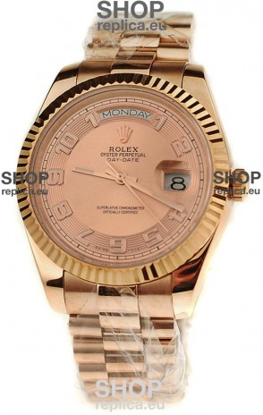 Rolex Day Date Pink Gold Japanese Replica Watch