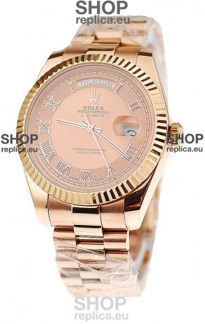 Rolex Day Date Pink Gold Japanese Replica Watch