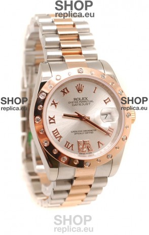 Rolex DateJust Mid-Sized Swiss Replica Rose Gold Watch