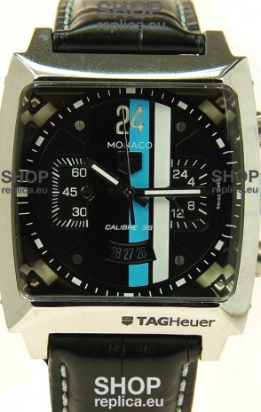 Tag Heuer Monaco Swiss Structure Japanese Replica Watch in Black Dial
