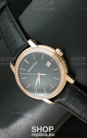 Audemars Piguet Jules Classic Swiss Automatic Rose Gold Watch in Black Dial