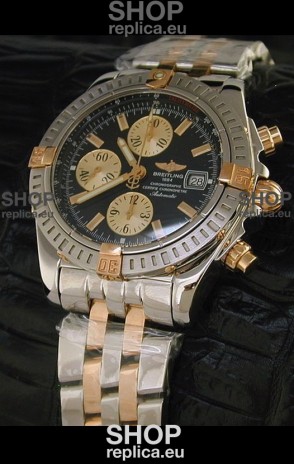 Breitling Windrider Swiss Replica Watch in Black Dial Two tone Casing