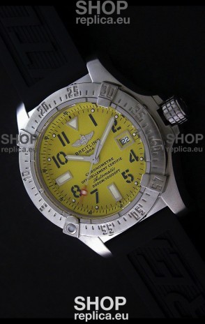 Breitling Avenger Seawolf Swiss Replica Watch in Yellow Dial 